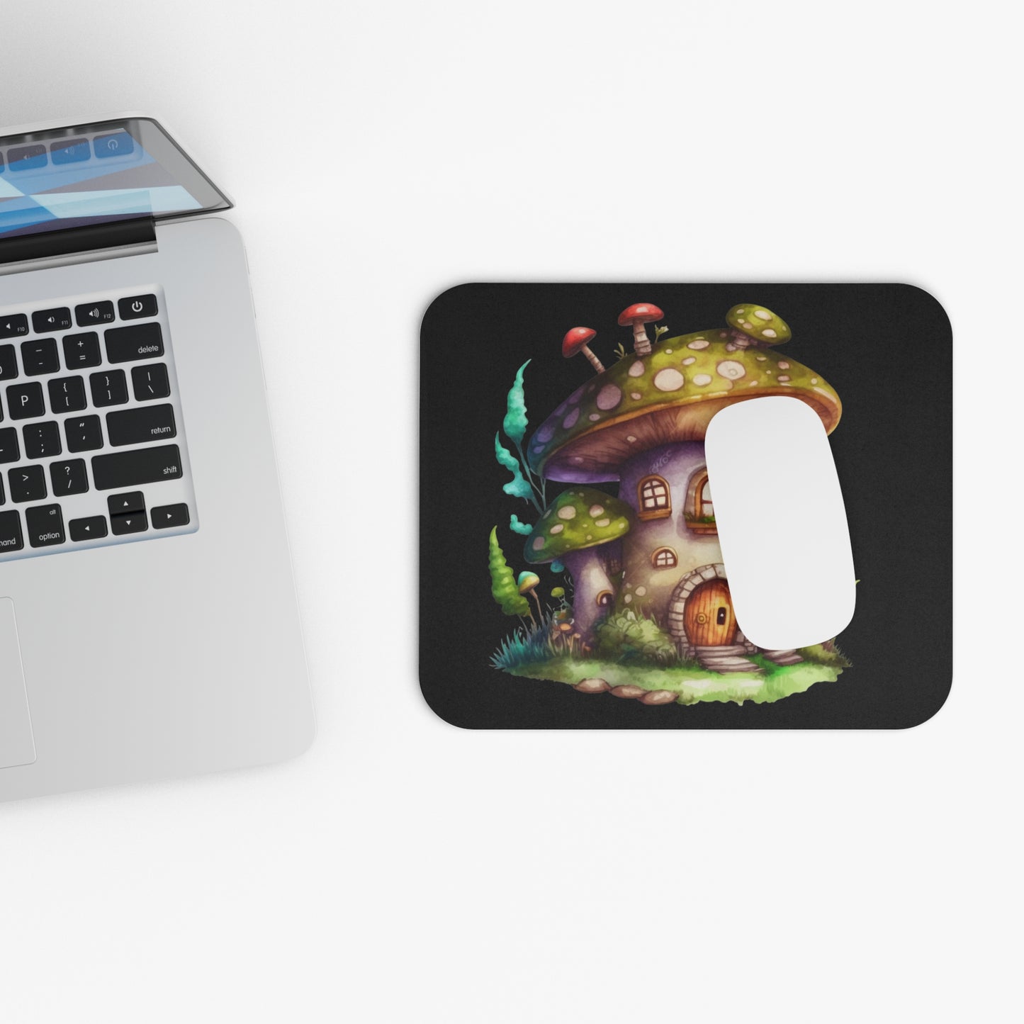 Rectangle Mouse Pad - Mushroom Mansion Design