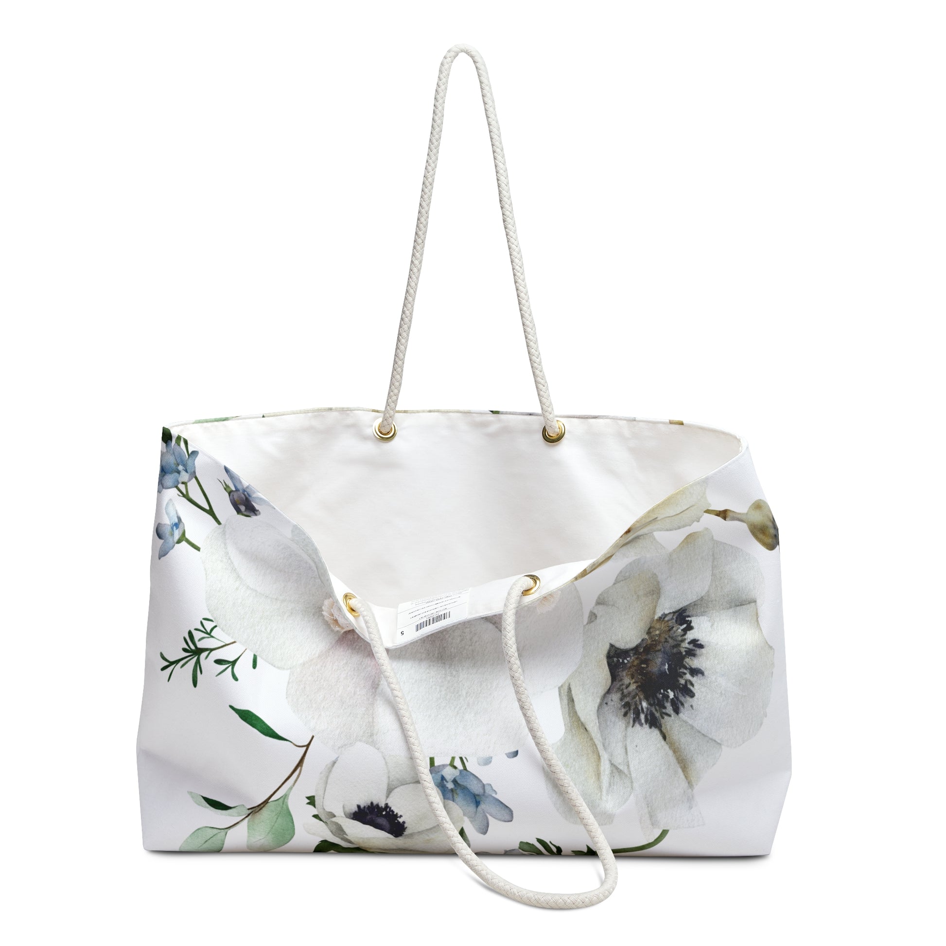 White Hibiscus Weekender Bag