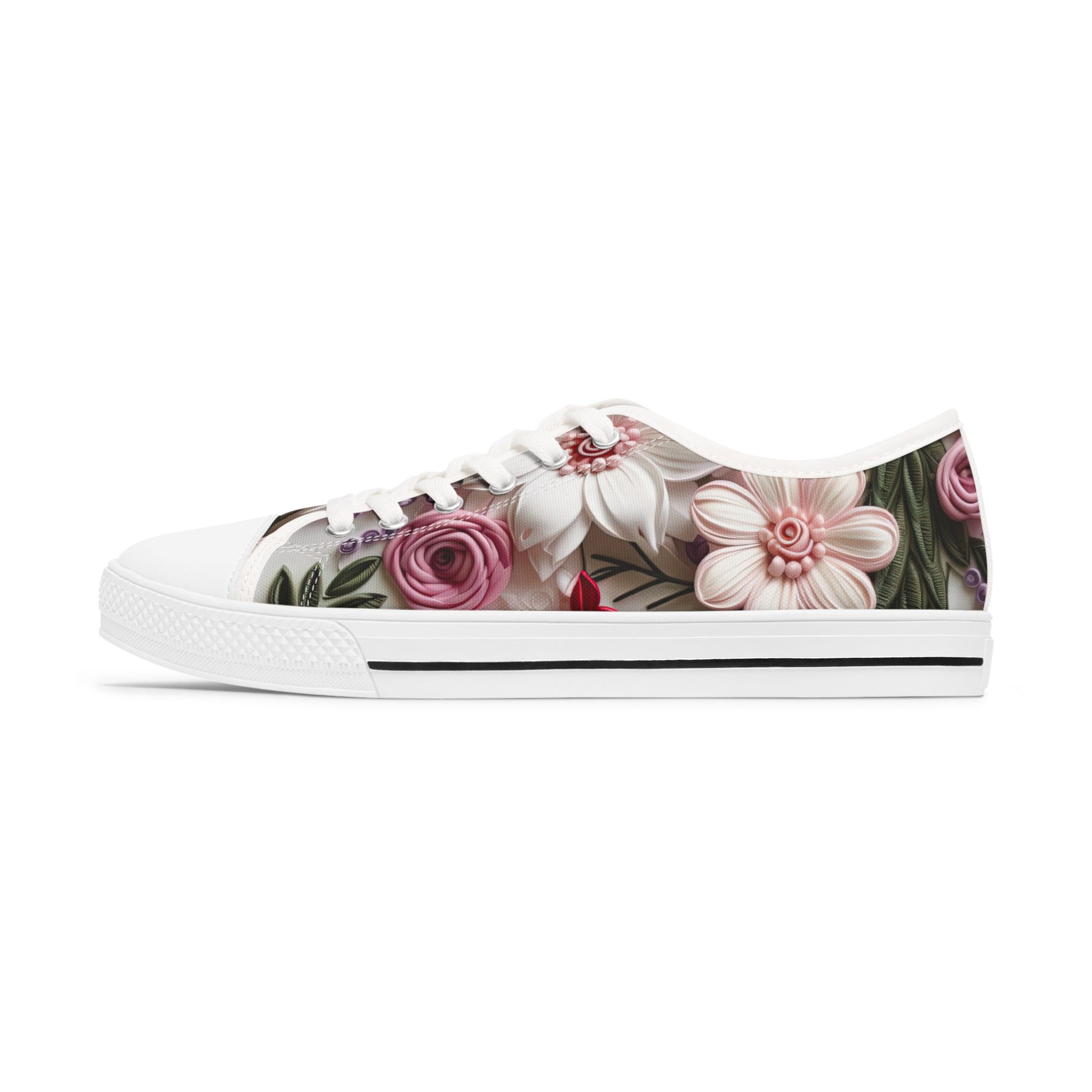 Floral Pattern Women's Low Top Sneakers Casual Footwear