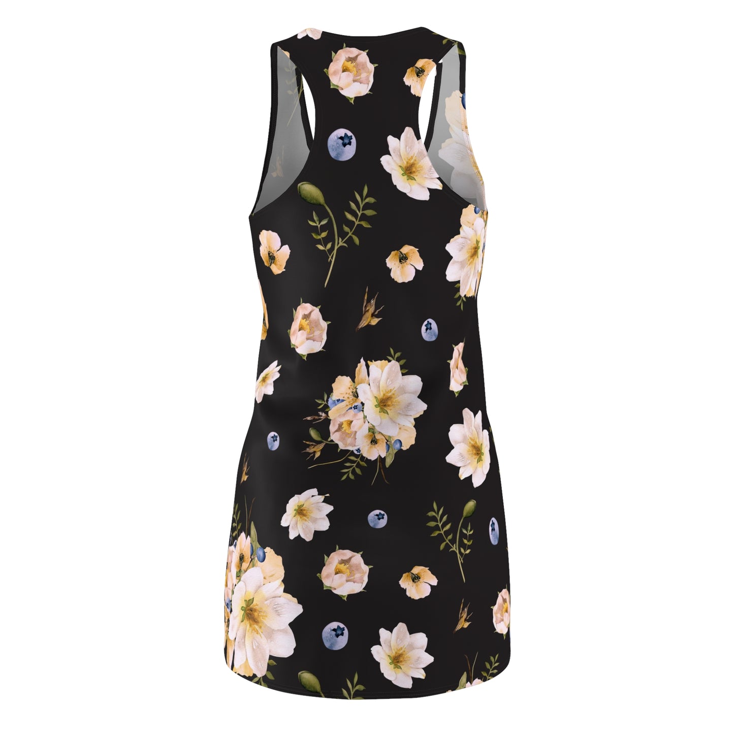 Women's Tropical Black Racerback Dress