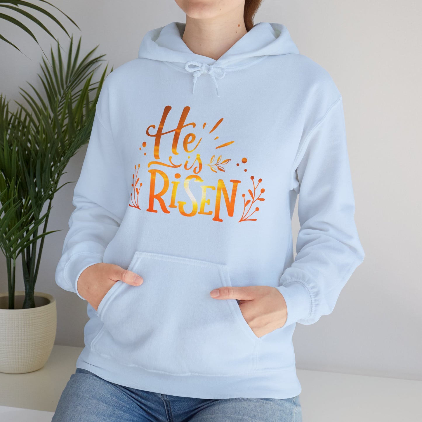Christian Hooded Sweatshirt He Is Risen Jesus TShirt