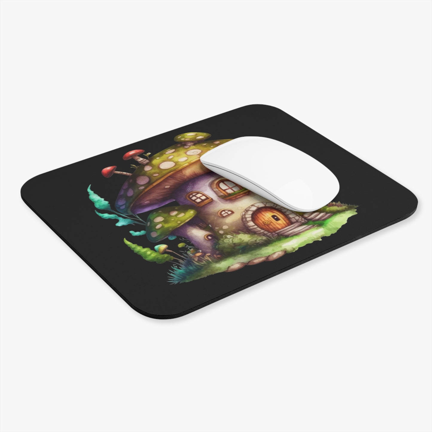 Rectangle Mouse Pad - Mushroom Mansion Design