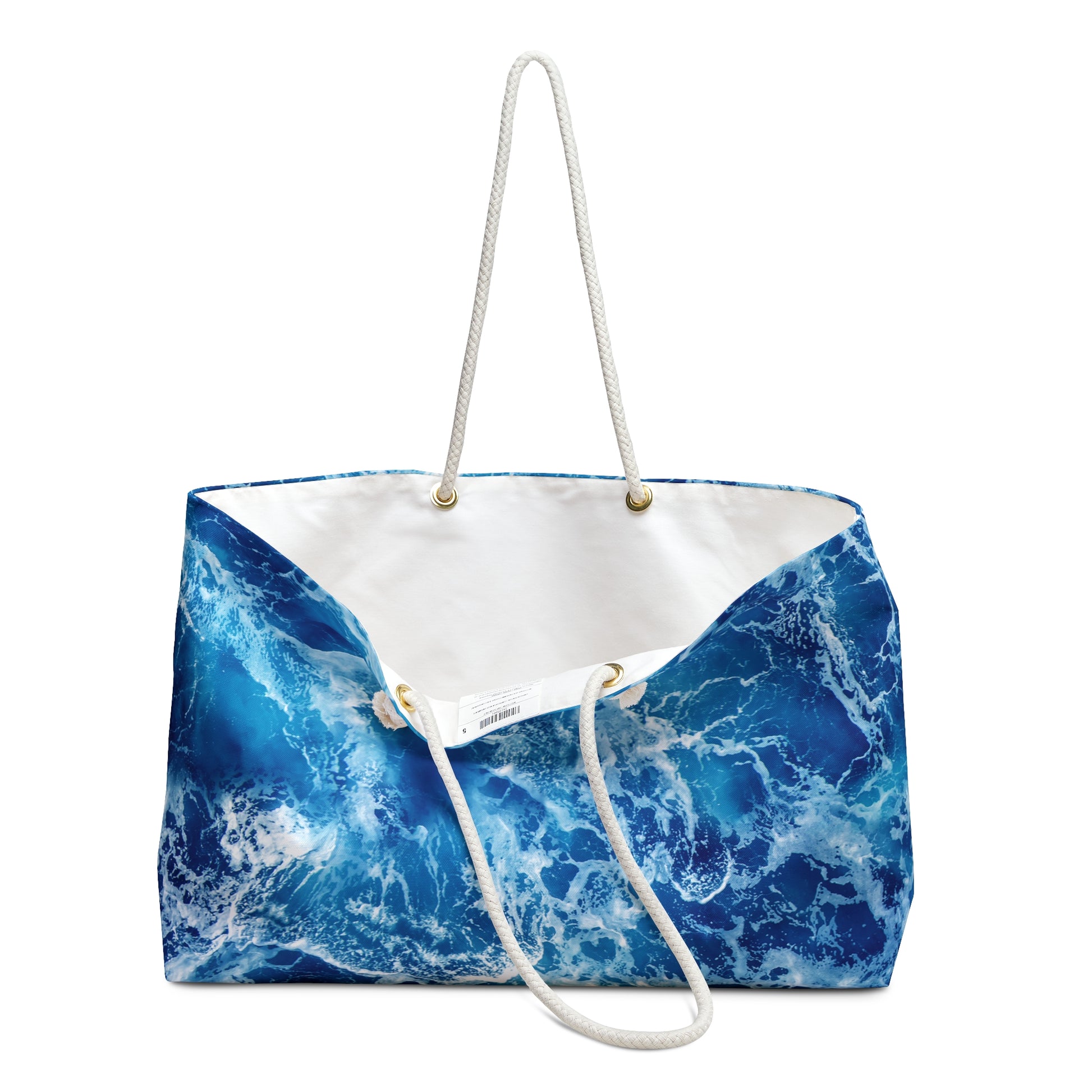 Weekender Bag - Blue Ocean Themed Waves Beach Travel Bag