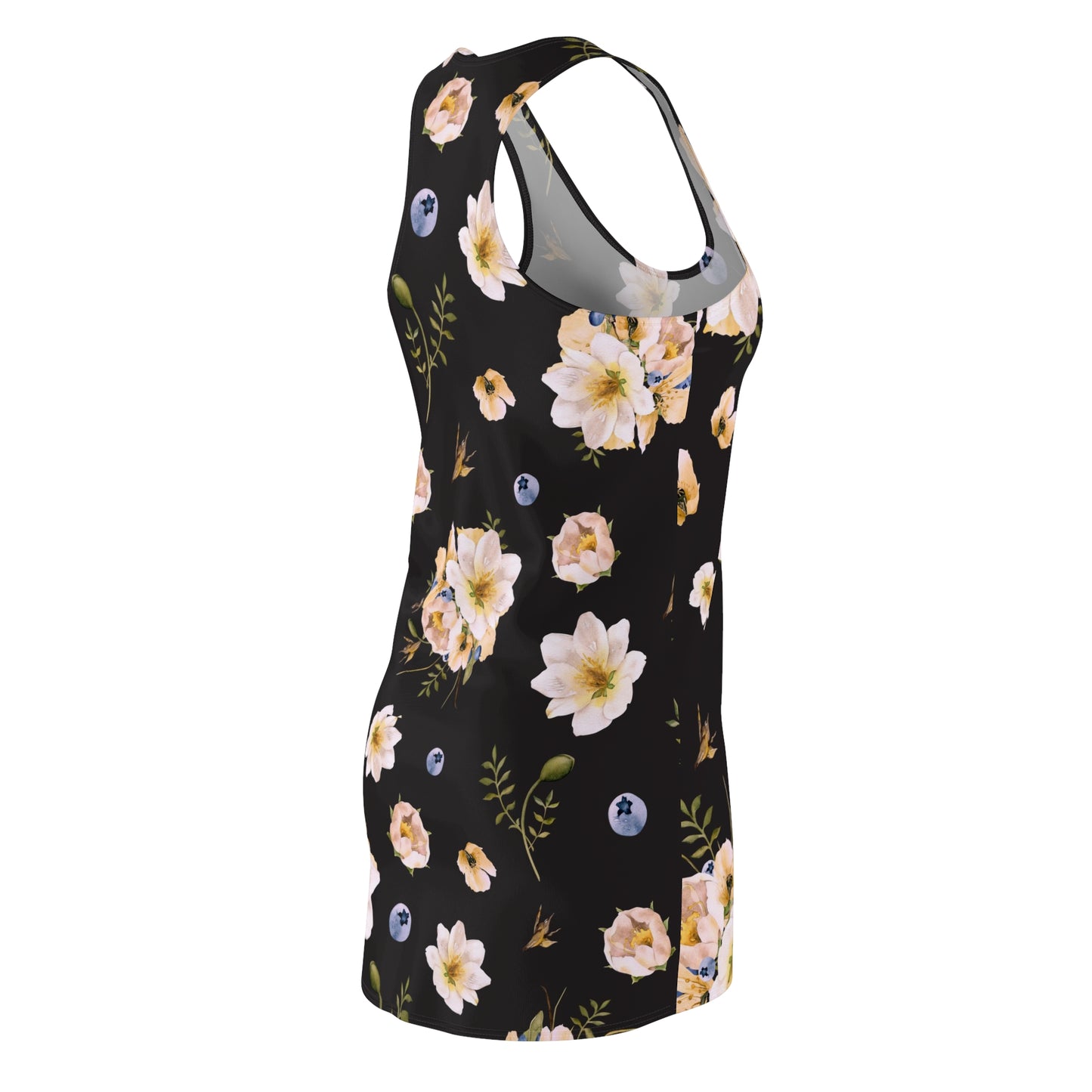 Women's Tropical Black Racerback Dress