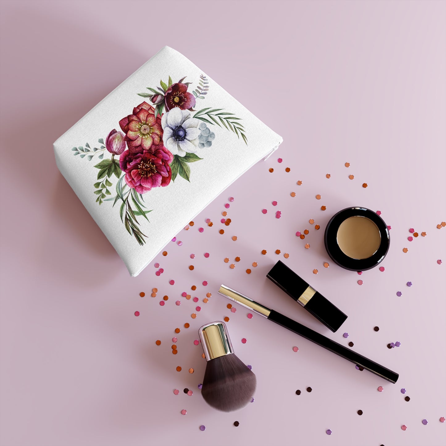Colorful Floral Cosmetic Bag