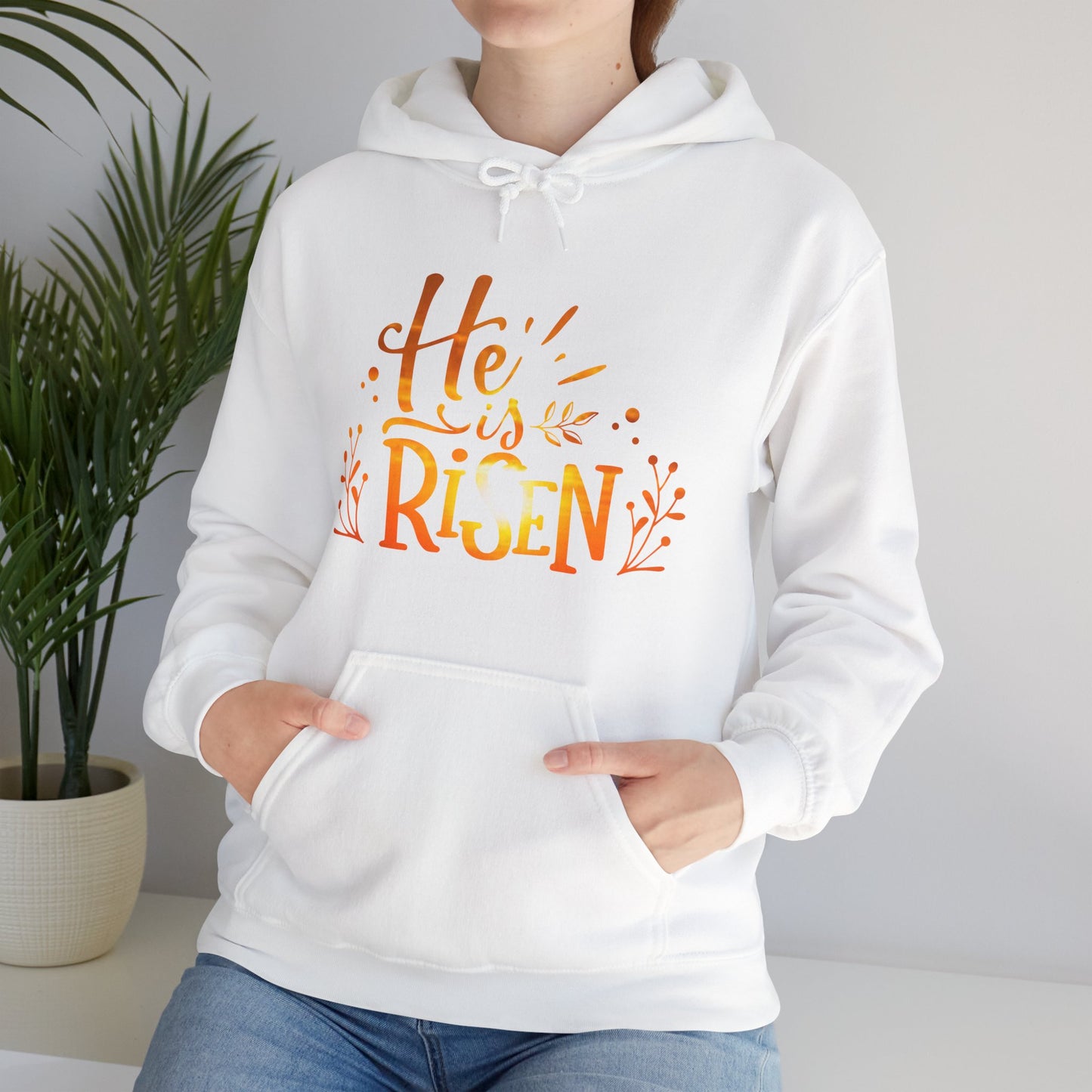 Christian Hooded Sweatshirt He Is Risen Jesus TShirt