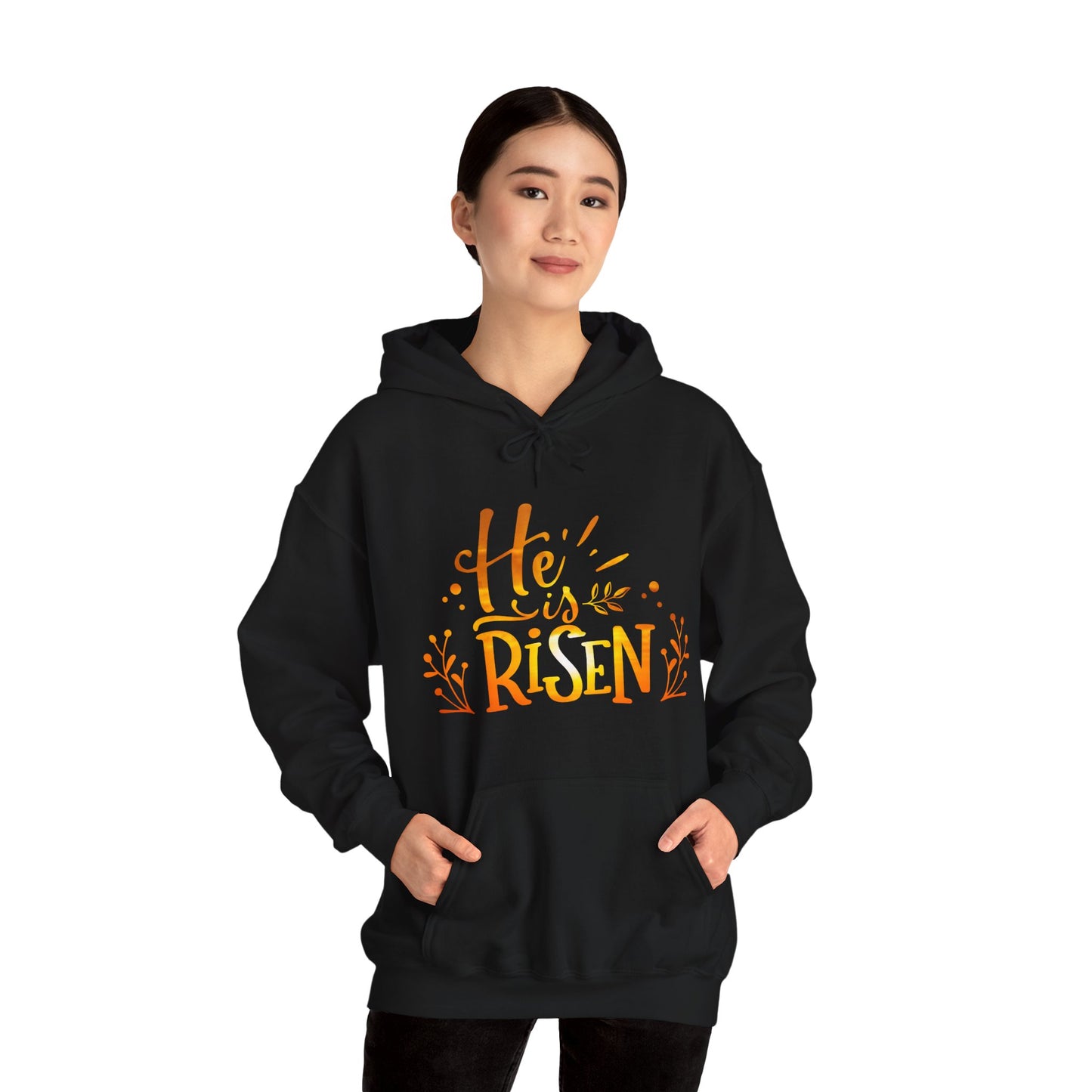 Christian Hooded Sweatshirt He Is Risen Jesus TShirt
