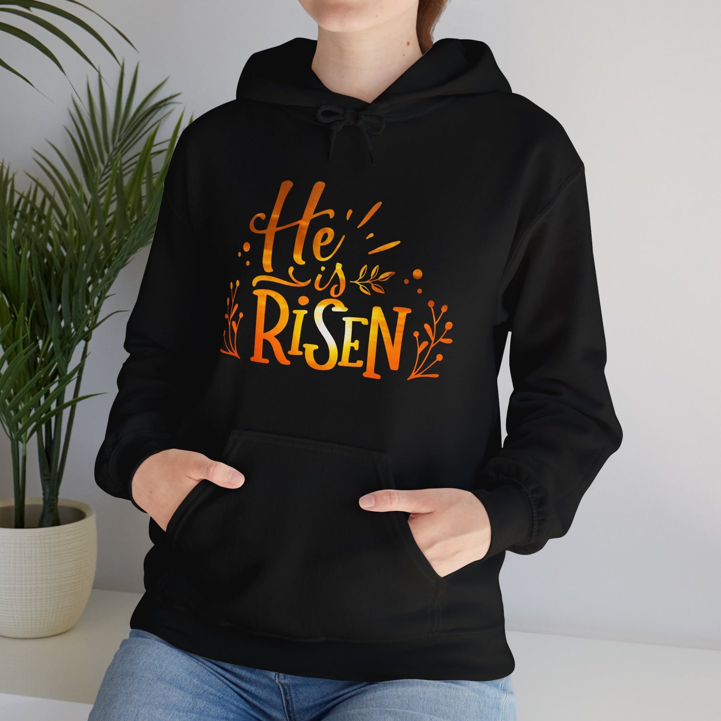 Christian Hooded Sweatshirt He Is Risen Jesus TShirt