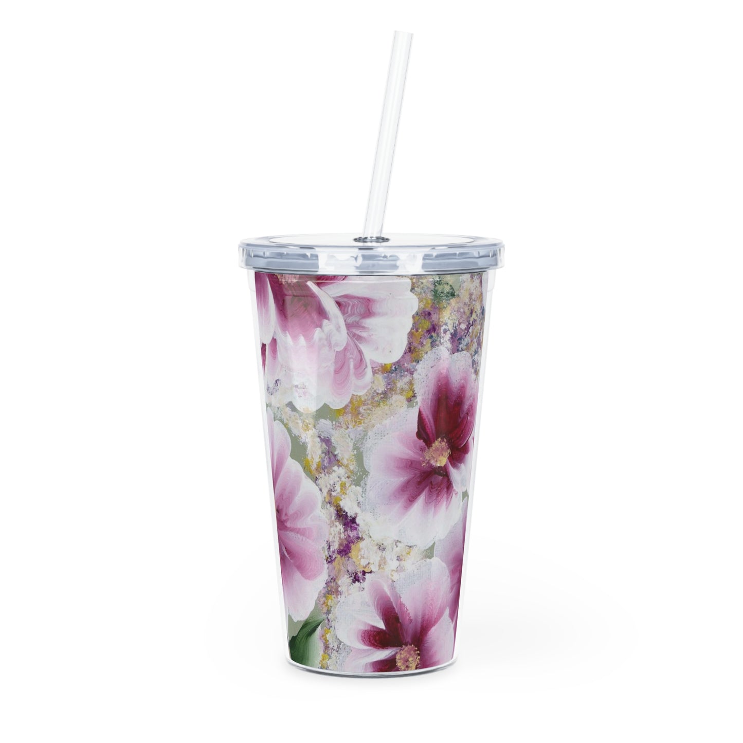 Floral Tumbler, Straw included