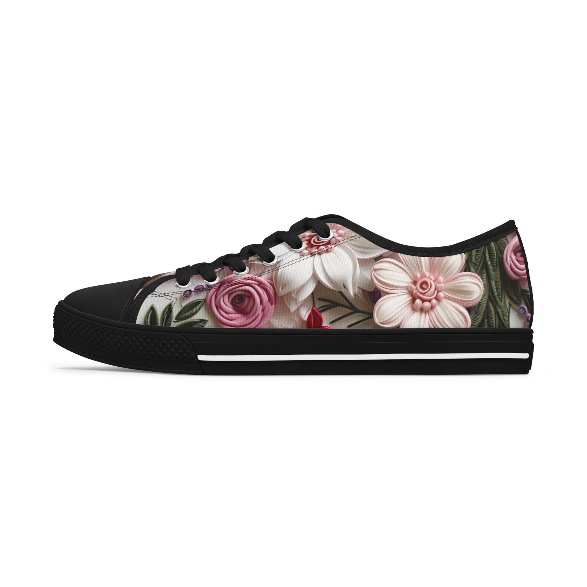 Floral Pattern Women's Low Top Sneakers Casual Footwear