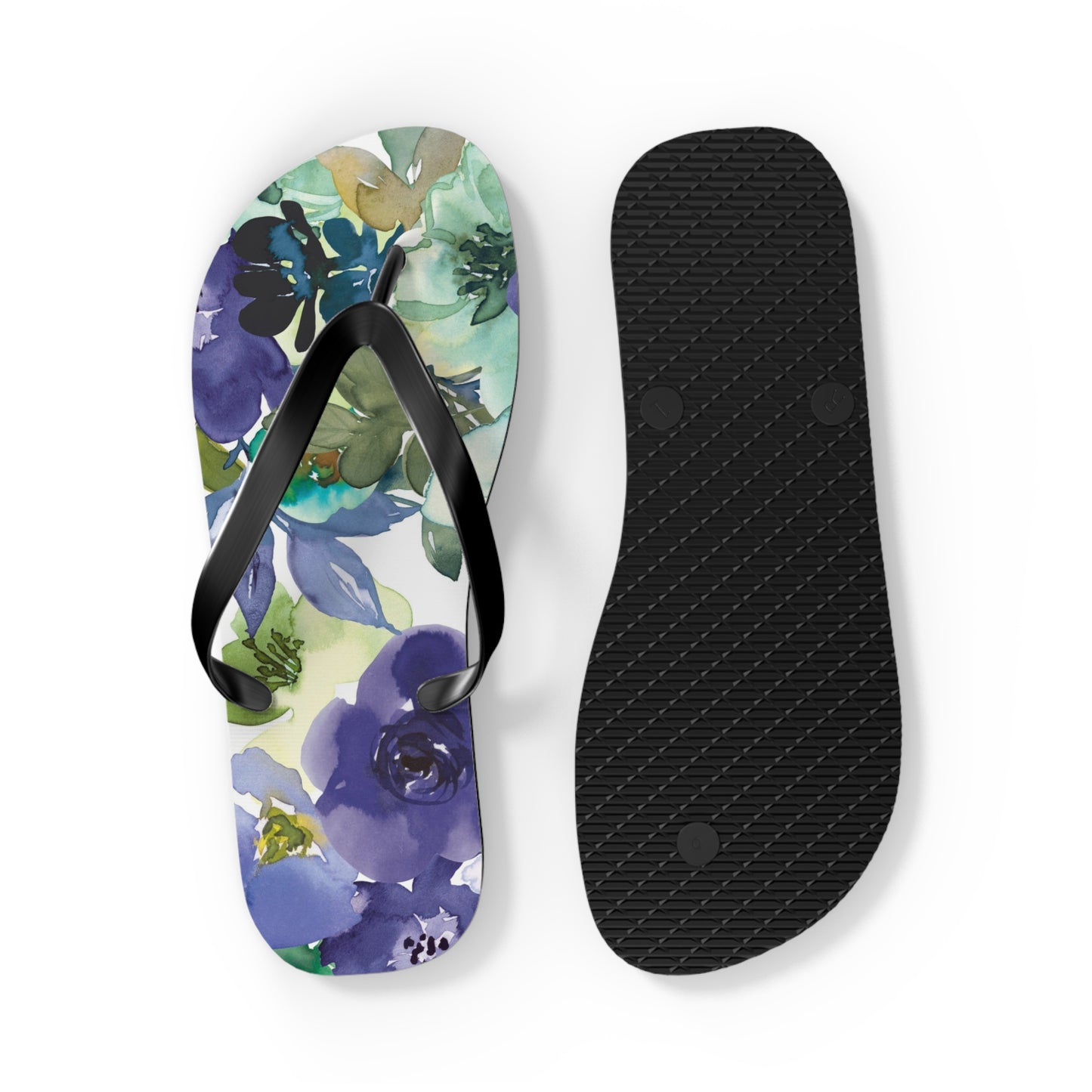 Women's Flip Flops - Water Colors Summer Floral Design