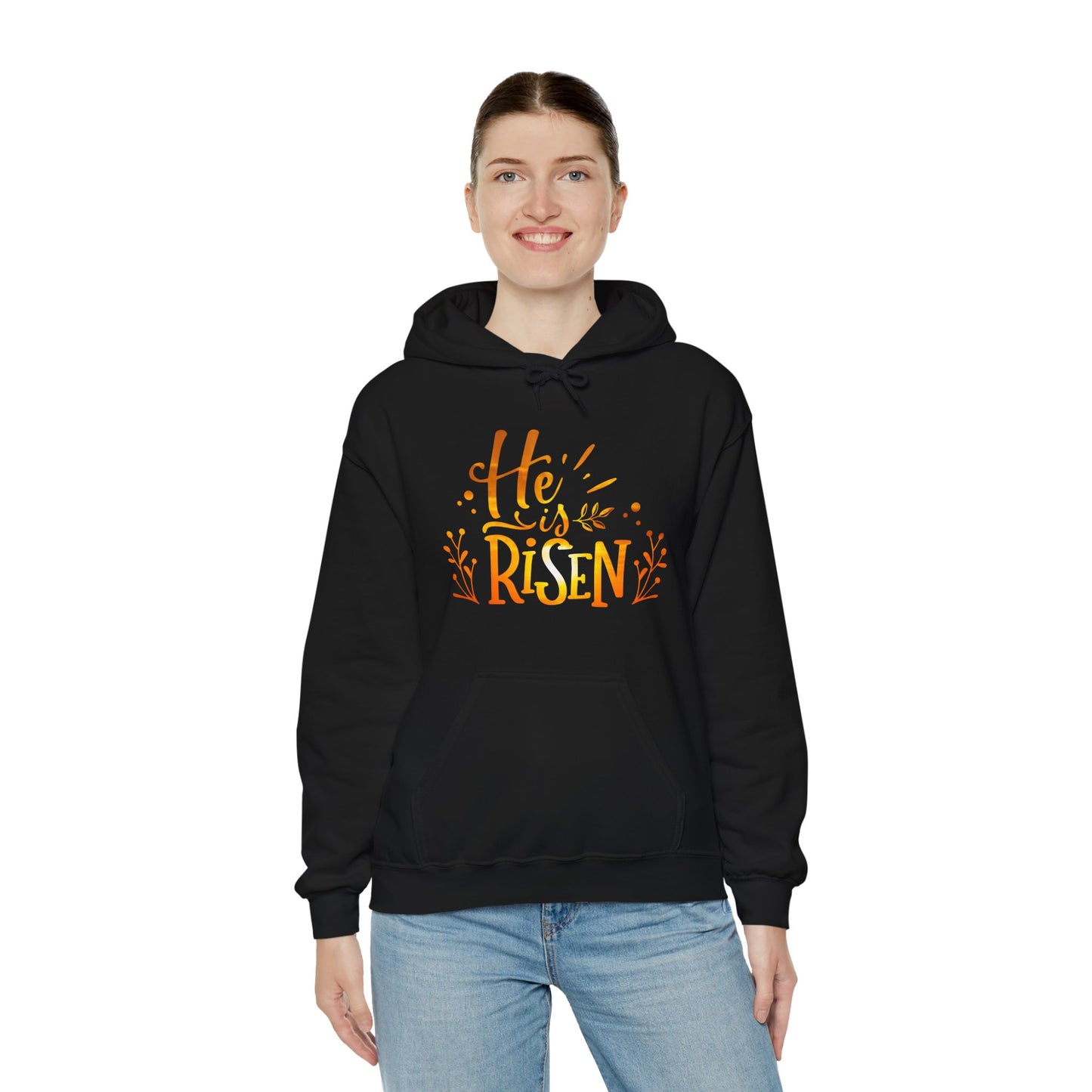Christian Hooded Sweatshirt He Is Risen Jesus TShirt