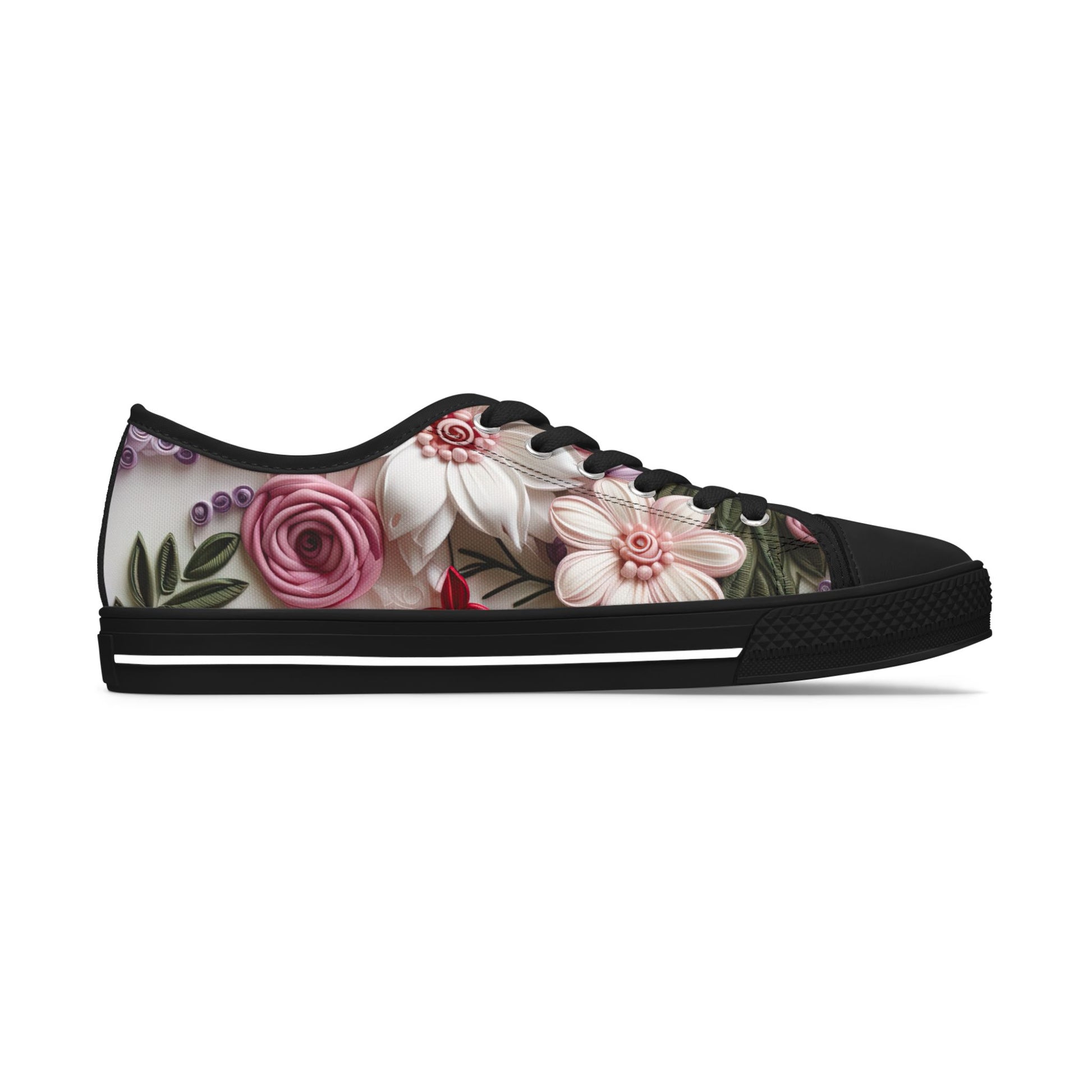 Floral Pattern Women's Low Top Sneakers Casual Footwear