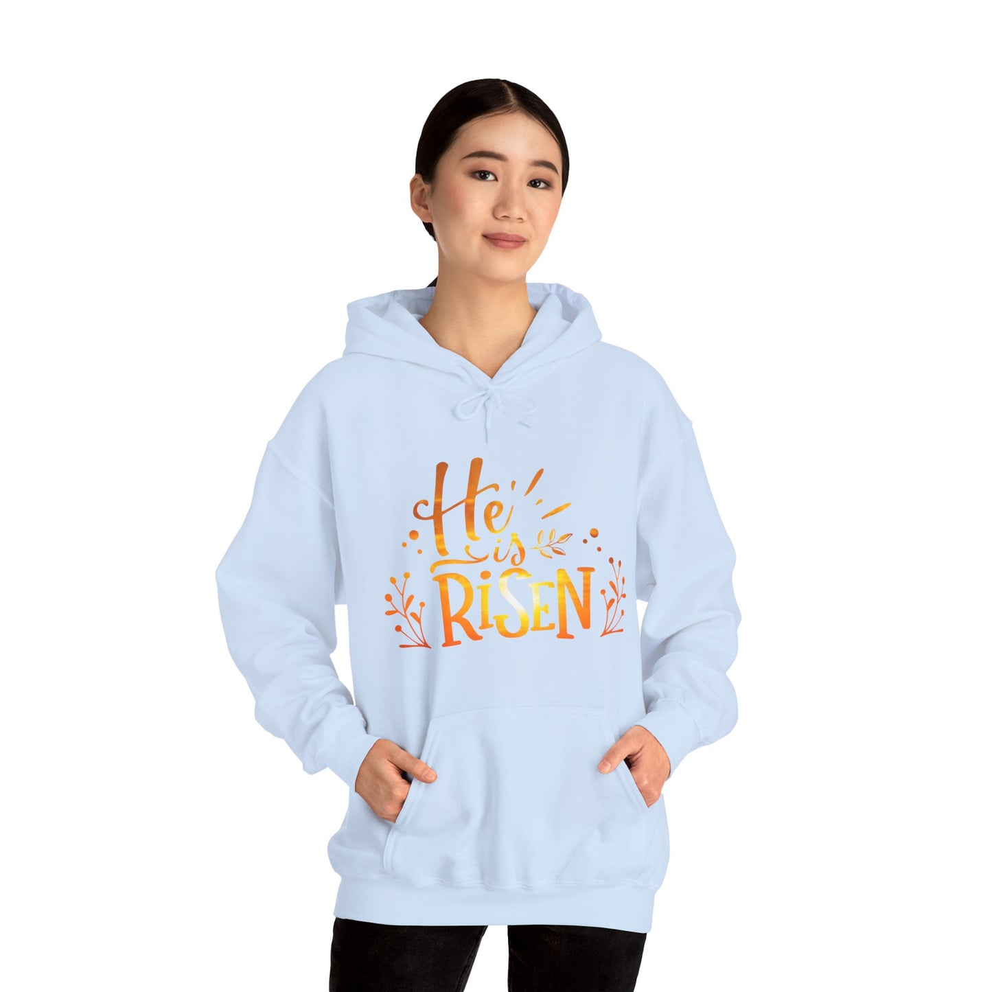 Christian Hooded Sweatshirt He Is Risen Jesus TShirt