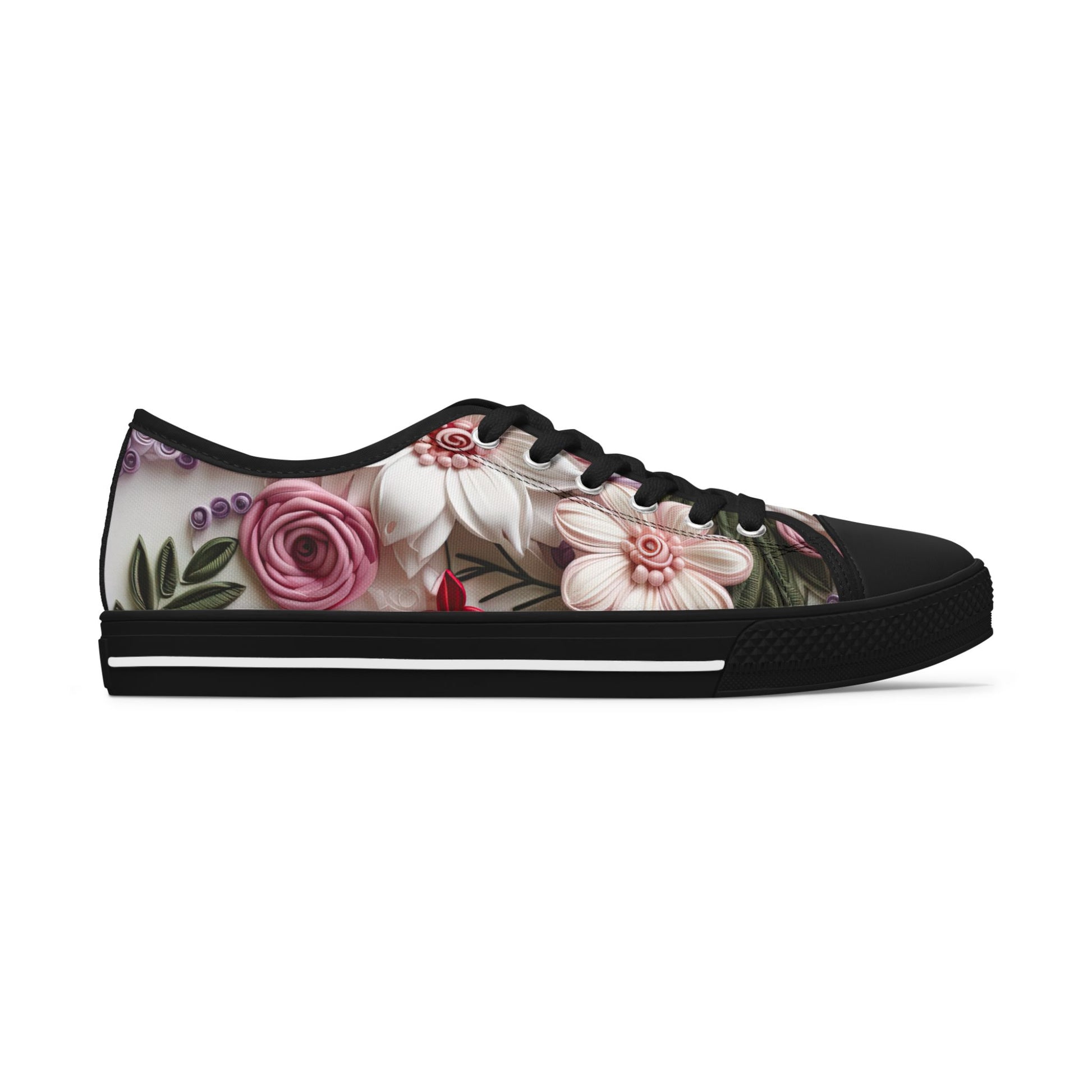 Floral Pattern Women's Low Top Sneakers Casual Footwear