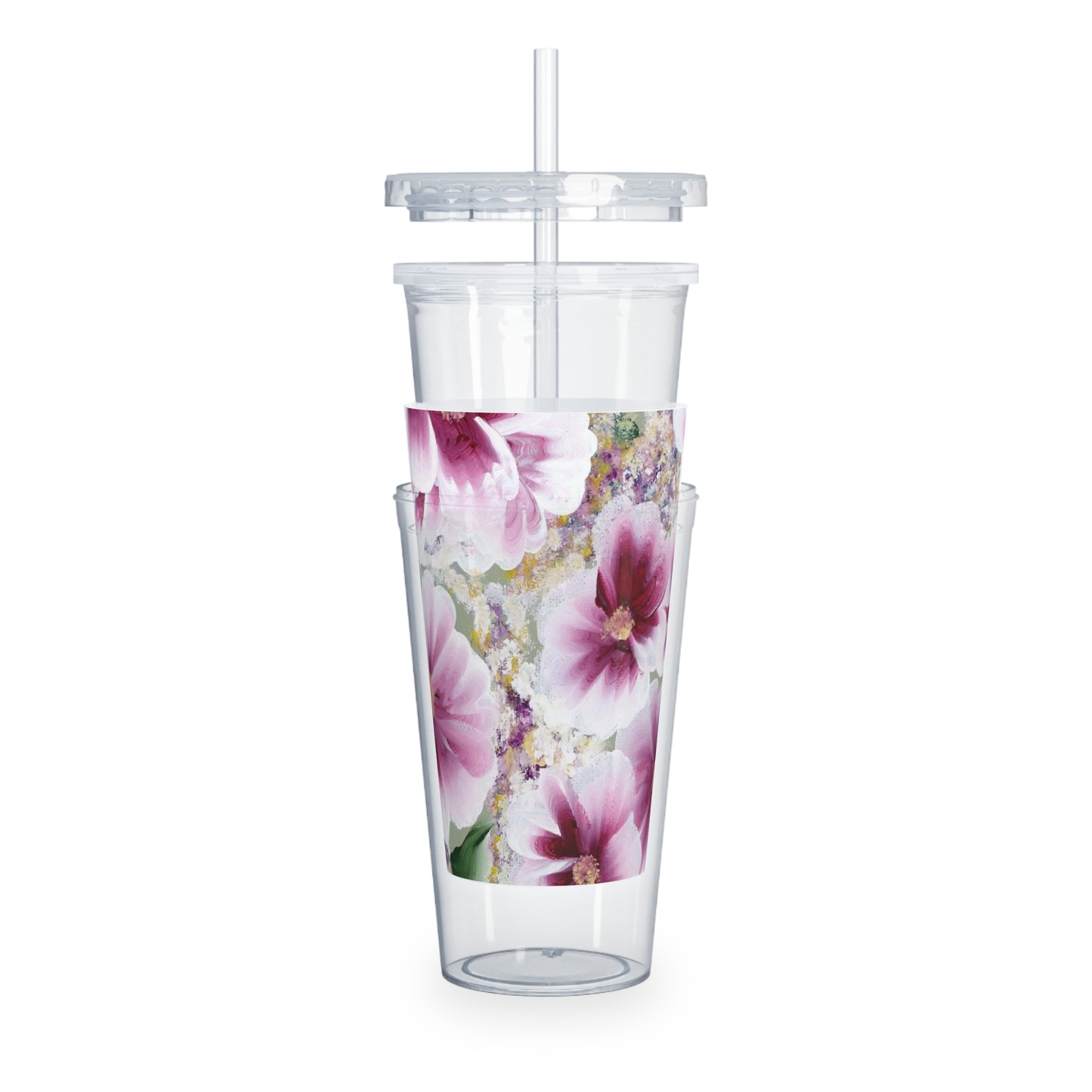 Floral Tumbler, Straw included