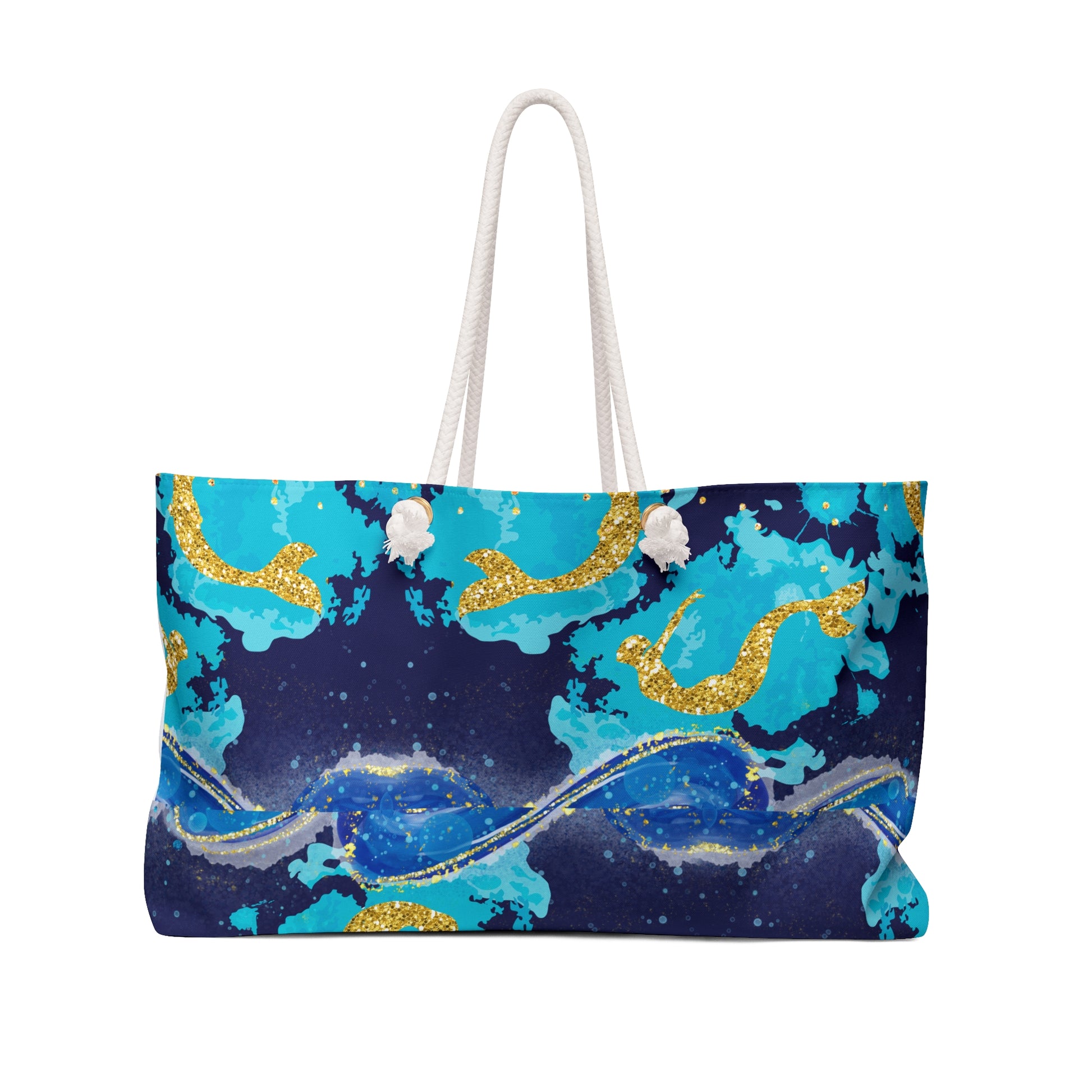 Mermaid Turquoise Gold Weekender Bag