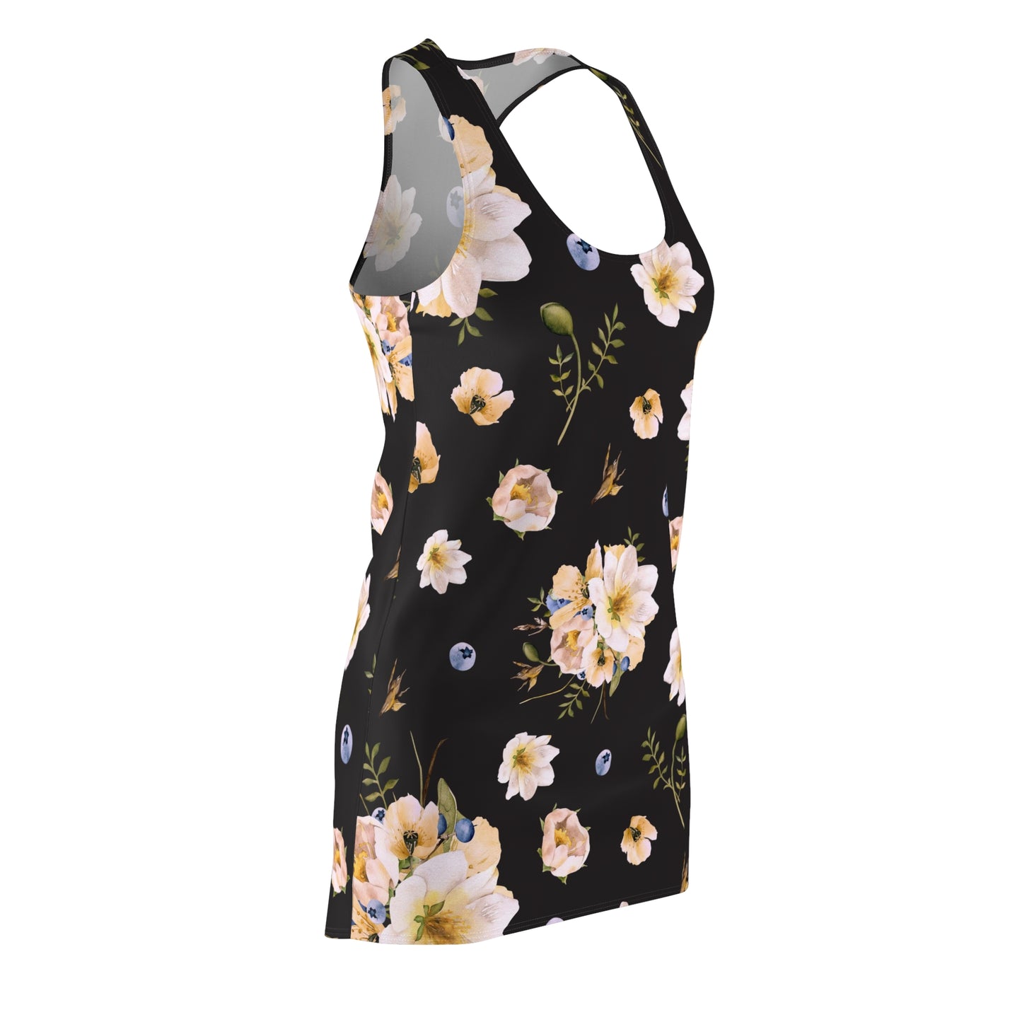 Women's Tropical Black Racerback Dress