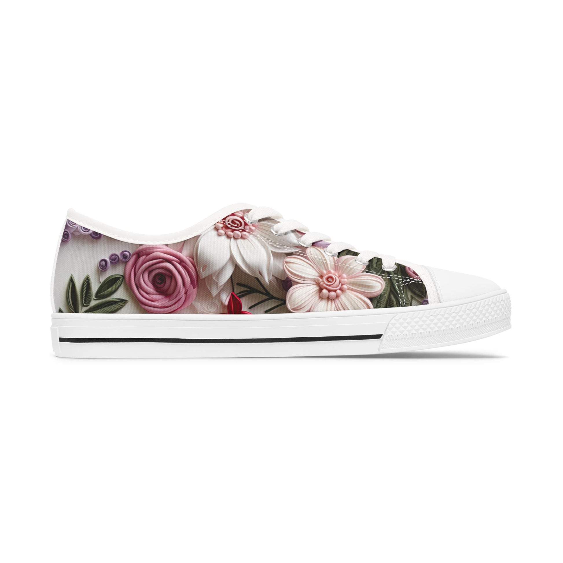 Floral Pattern Women's Low Top Sneakers Casual Footwear