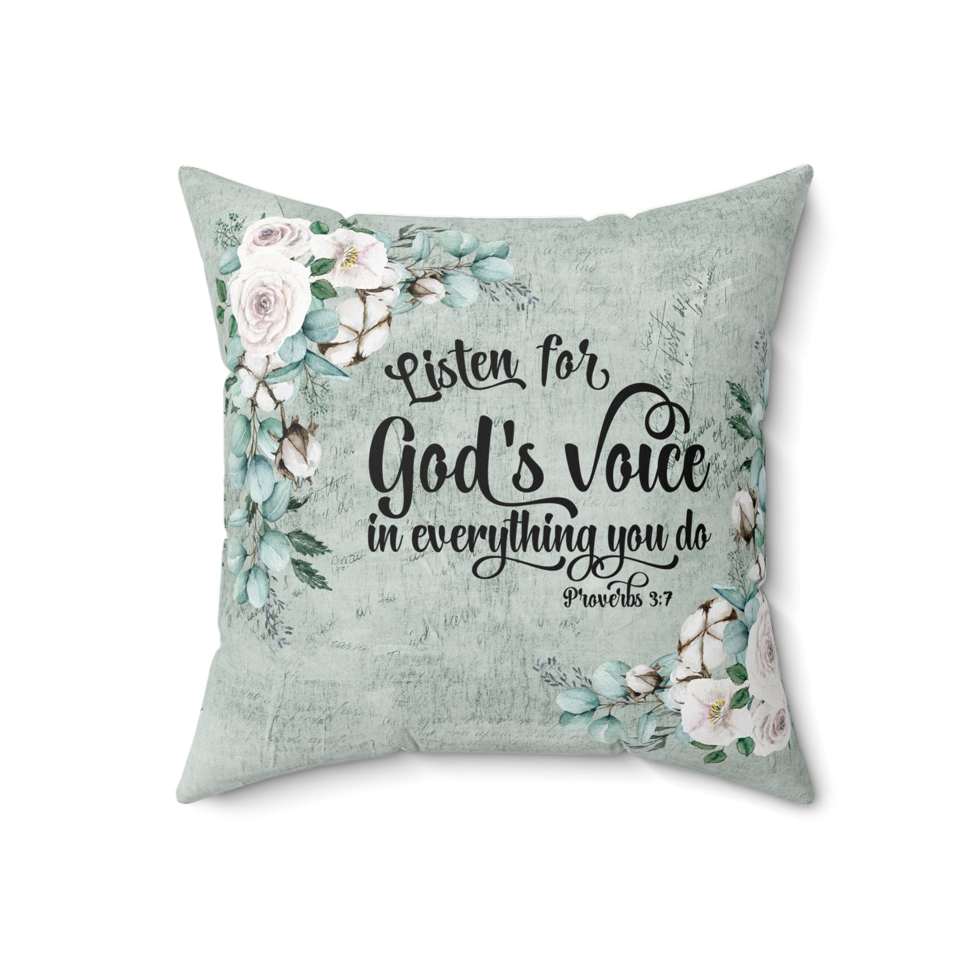 God's Voice Green Pillow