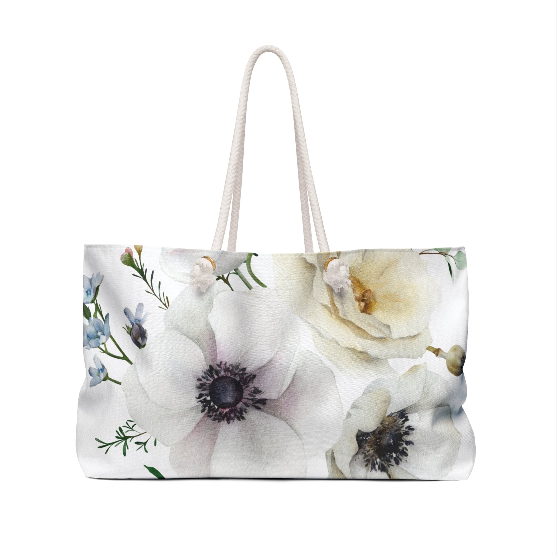 White Hibiscus Weekender Bag