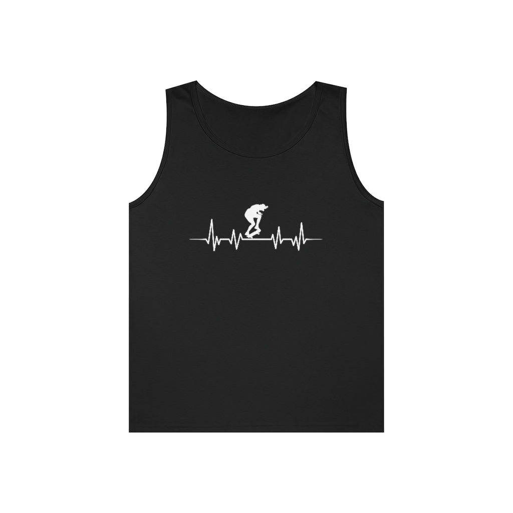 Men's & Women's Tank Top Skateboard EKG Heavy Cotton Tank