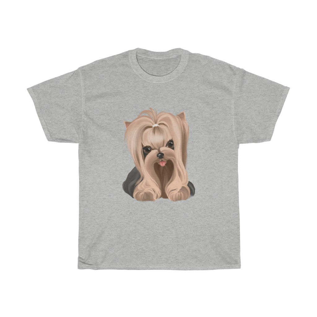 Women's & Girls Yorkie Tee Brown Baby Yorkie Heavy Cotton Tee