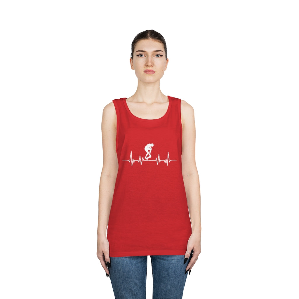 Men's & Women's Tank Top Skateboard EKG Heavy Cotton Tank