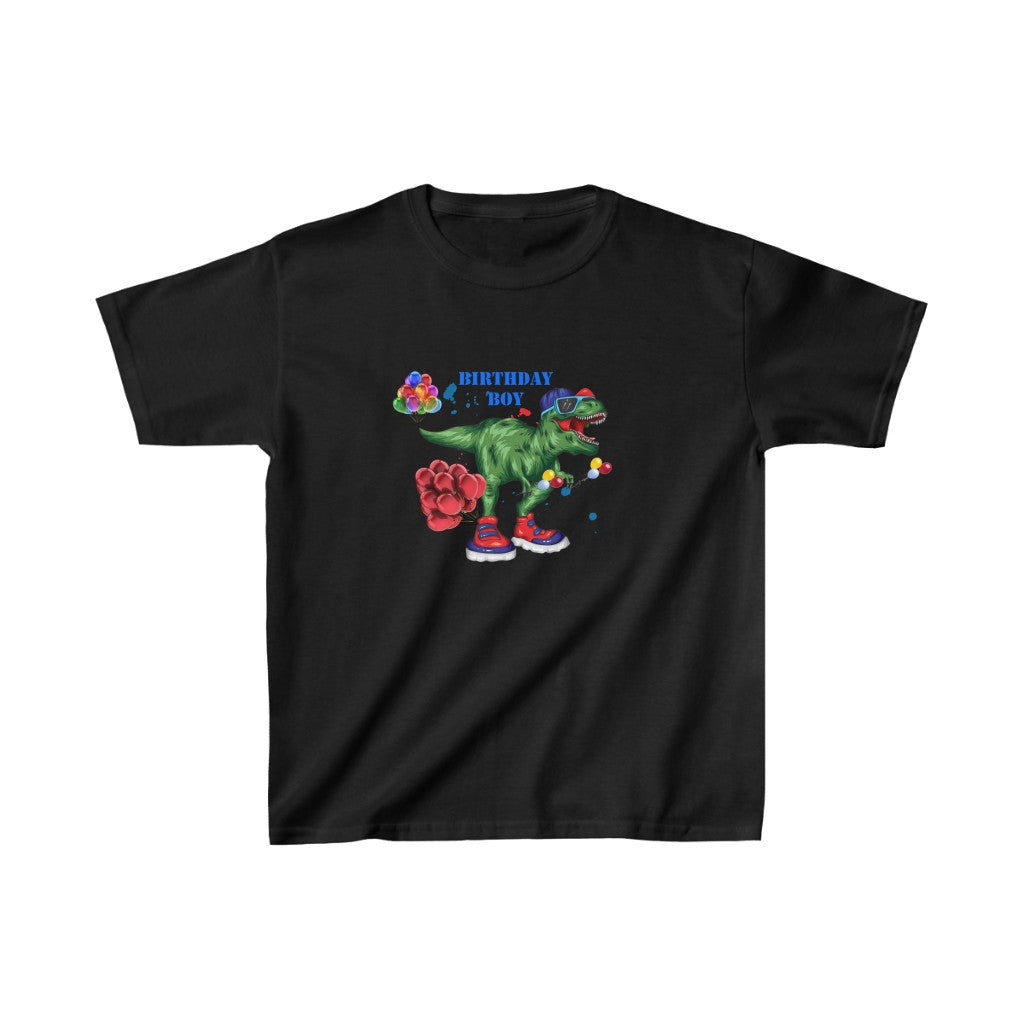 Dinosaur Birthday Boy Black Tee
