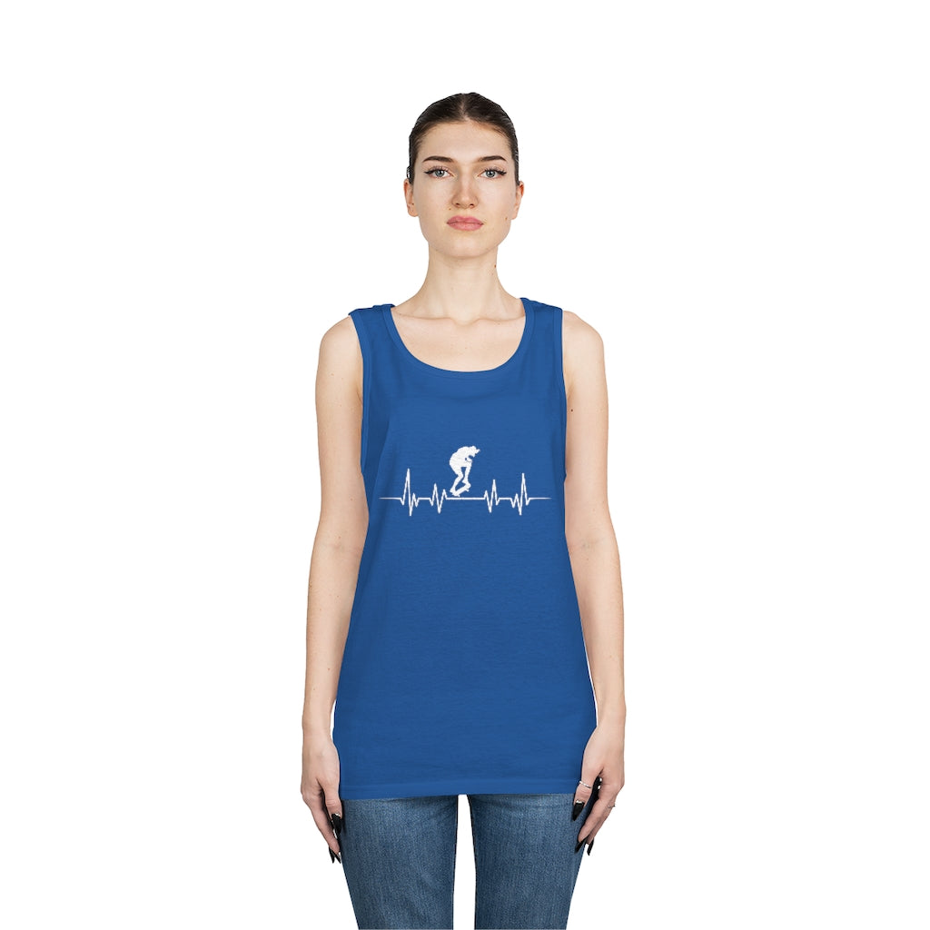 Men's & Women's Tank Top Skateboard EKG Heavy Cotton Tank