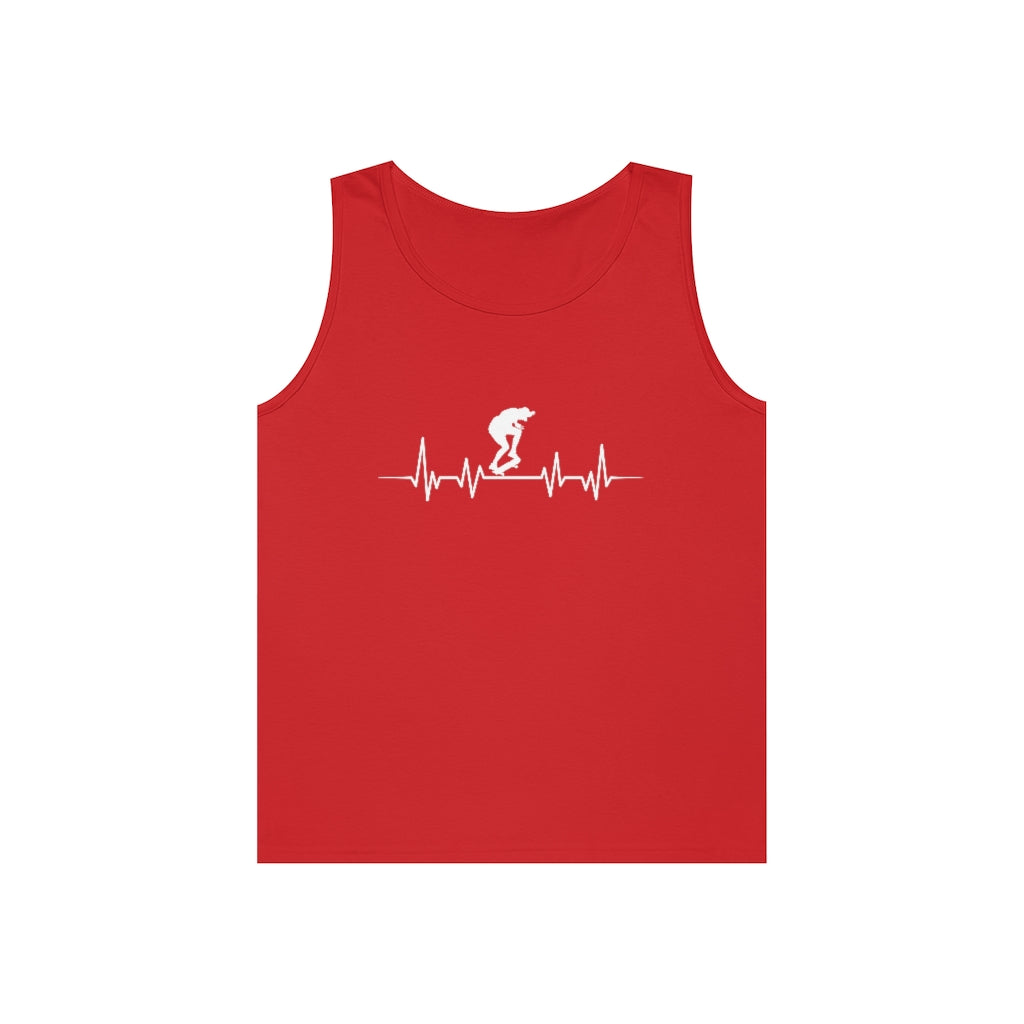 Men's & Women's Tank Top Skateboard EKG Heavy Cotton Tank