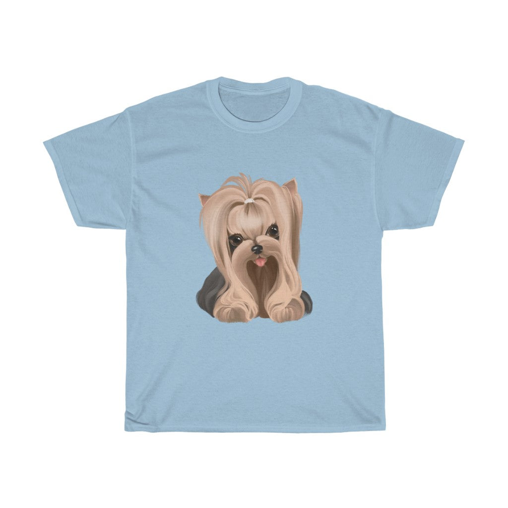 Women's & Girls Yorkie Tee Brown Baby Yorkie Heavy Cotton Tee