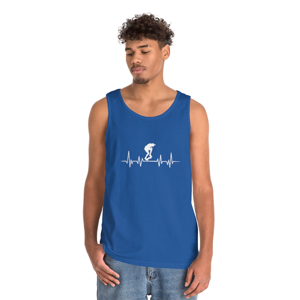 Men's & Women's Tank Top Skateboard EKG Heavy Cotton Tank