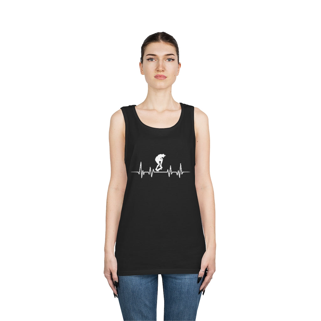Men's & Women's Tank Top Skateboard EKG Heavy Cotton Tank
