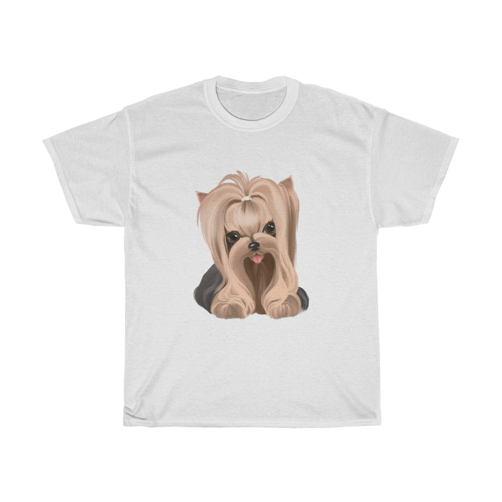 Women's & Girls Yorkie Tee Brown Baby Yorkie Heavy Cotton Tee