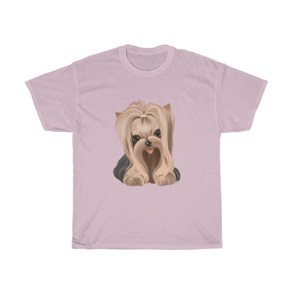 Women's & Girls Yorkie Tee Brown Baby Yorkie Heavy Cotton Tee