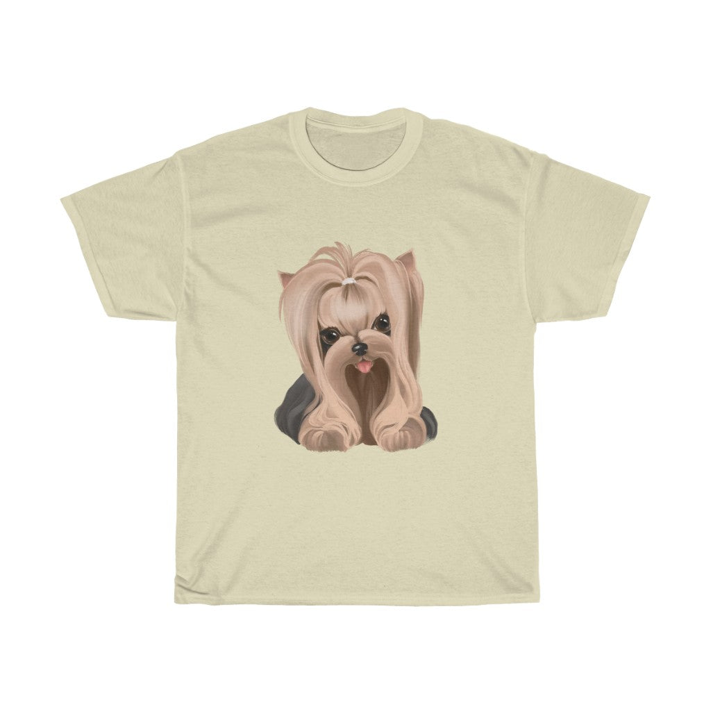 Women's & Girls Yorkie Tee Brown Baby Yorkie Heavy Cotton Tee