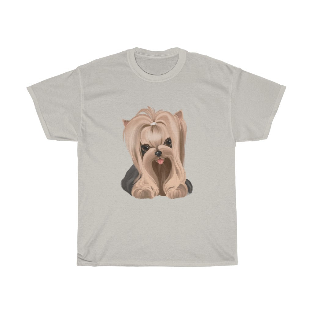 Women's & Girls Yorkie Tee Brown Baby Yorkie Heavy Cotton Tee