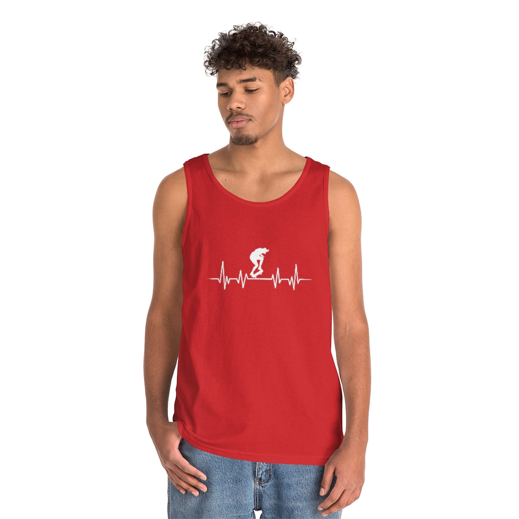 Men's & Women's Tank Top Skateboard EKG Heavy Cotton Tank