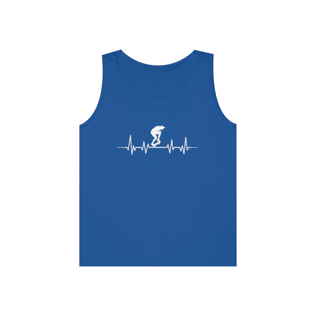 Men's & Women's Tank Top Skateboard EKG Heavy Cotton Tank