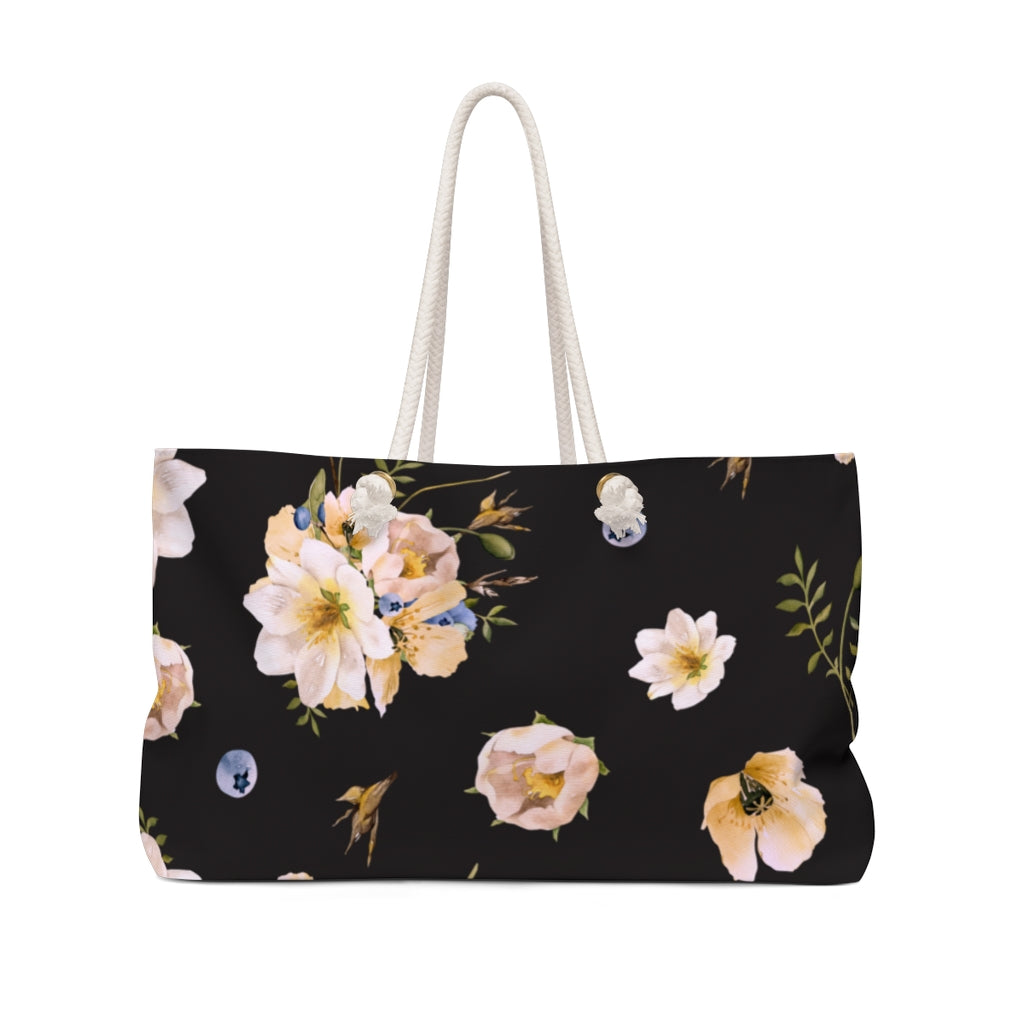 Overnight Bag Weekend Bag Floral Weekend Shopping or Beach Bag
