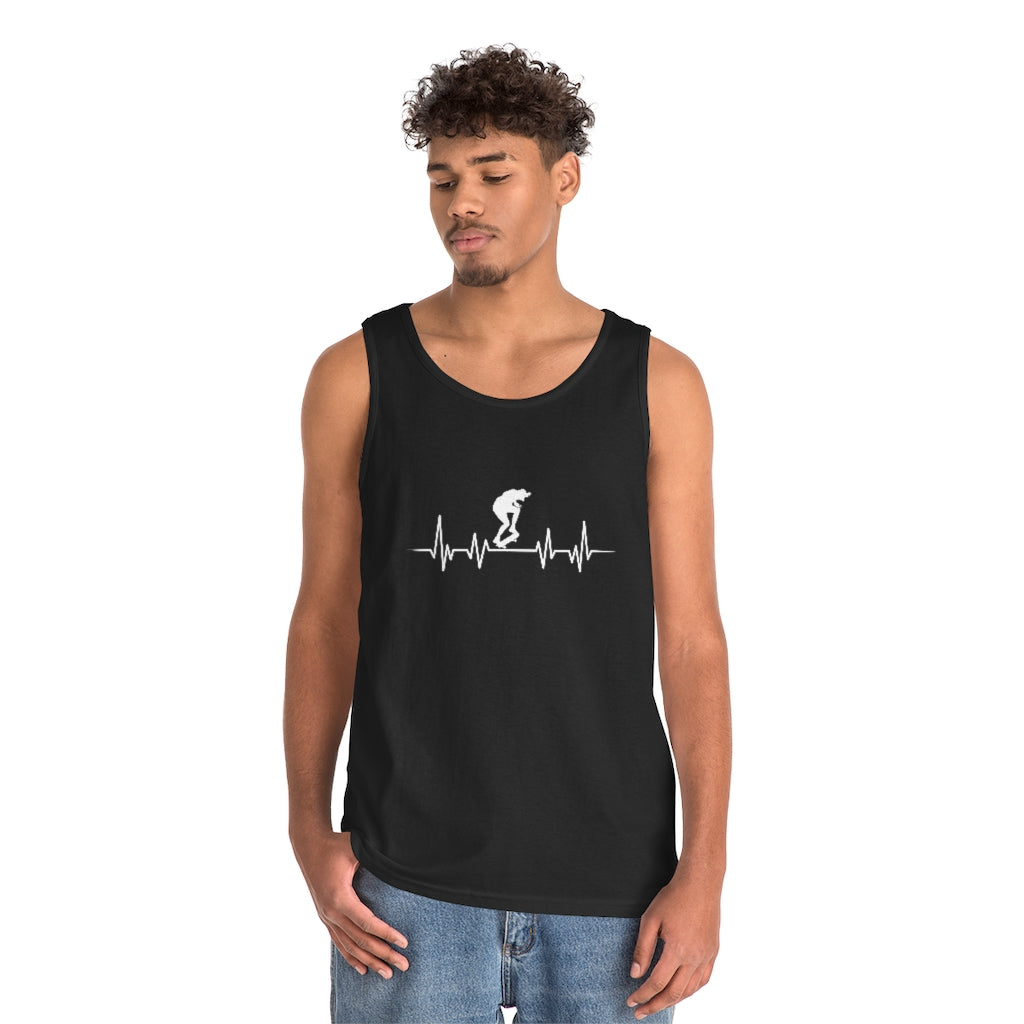 Men's & Women's Tank Top Skateboard EKG Heavy Cotton Tank
