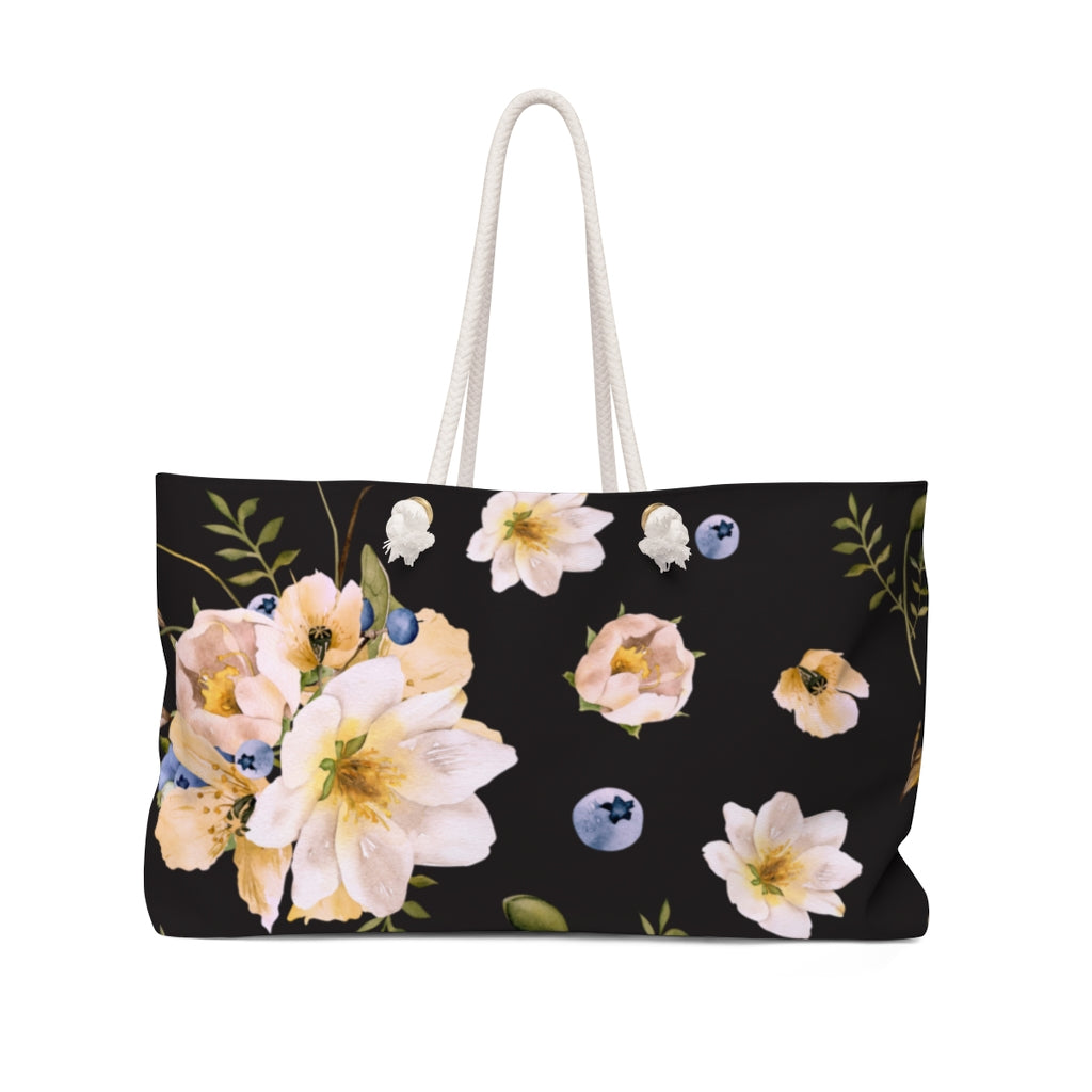 Overnight Bag Weekend Bag Floral Weekend Shopping or Beach Bag