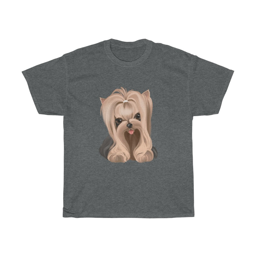 Women's & Girls Yorkie Tee Brown Baby Yorkie Heavy Cotton Tee