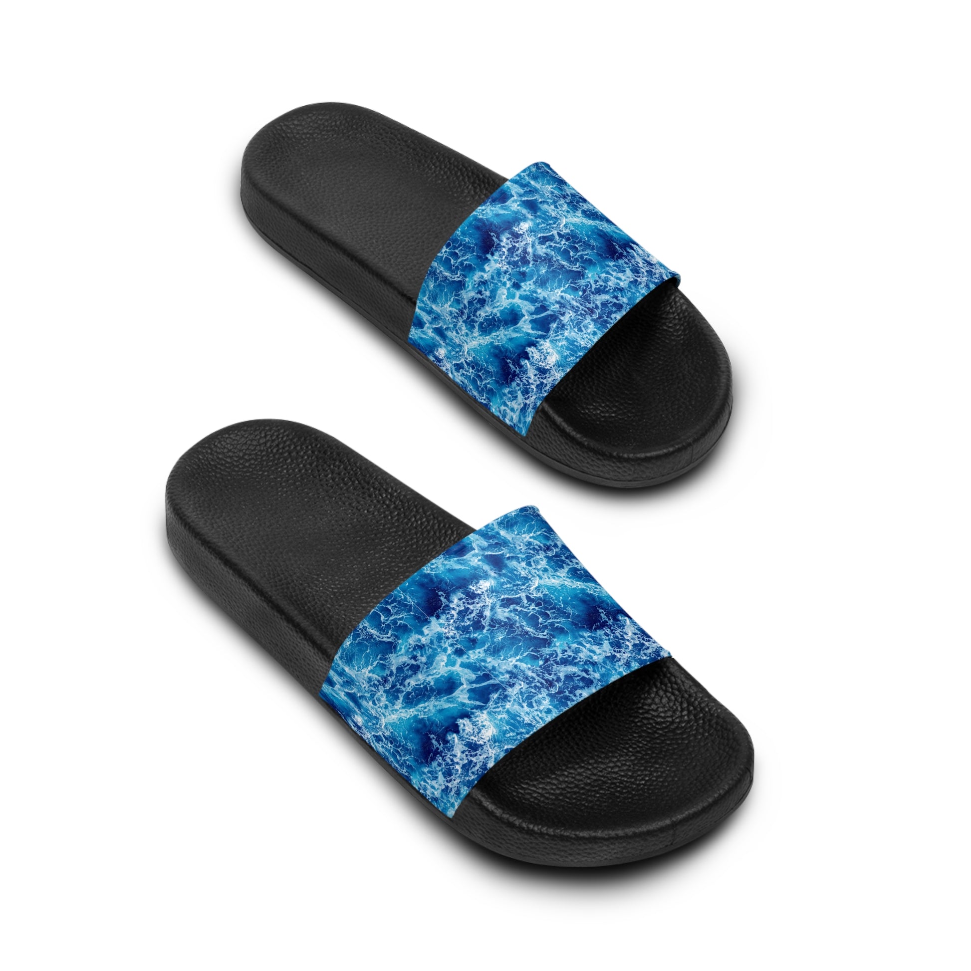 Ocean Waves Women's Slide Sandals - Beach Sandals, Summer Shoes, Flip Flops, Beachwear, Vacation Sandals