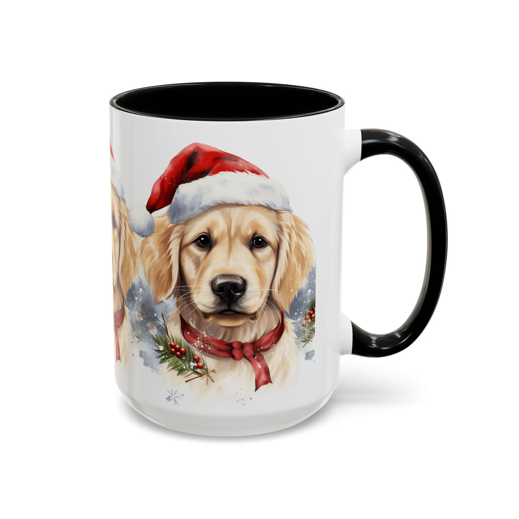 Golden Retriever Christmas Mug — Festive Santa Dog Accent Coffee Cup (11/15oz)