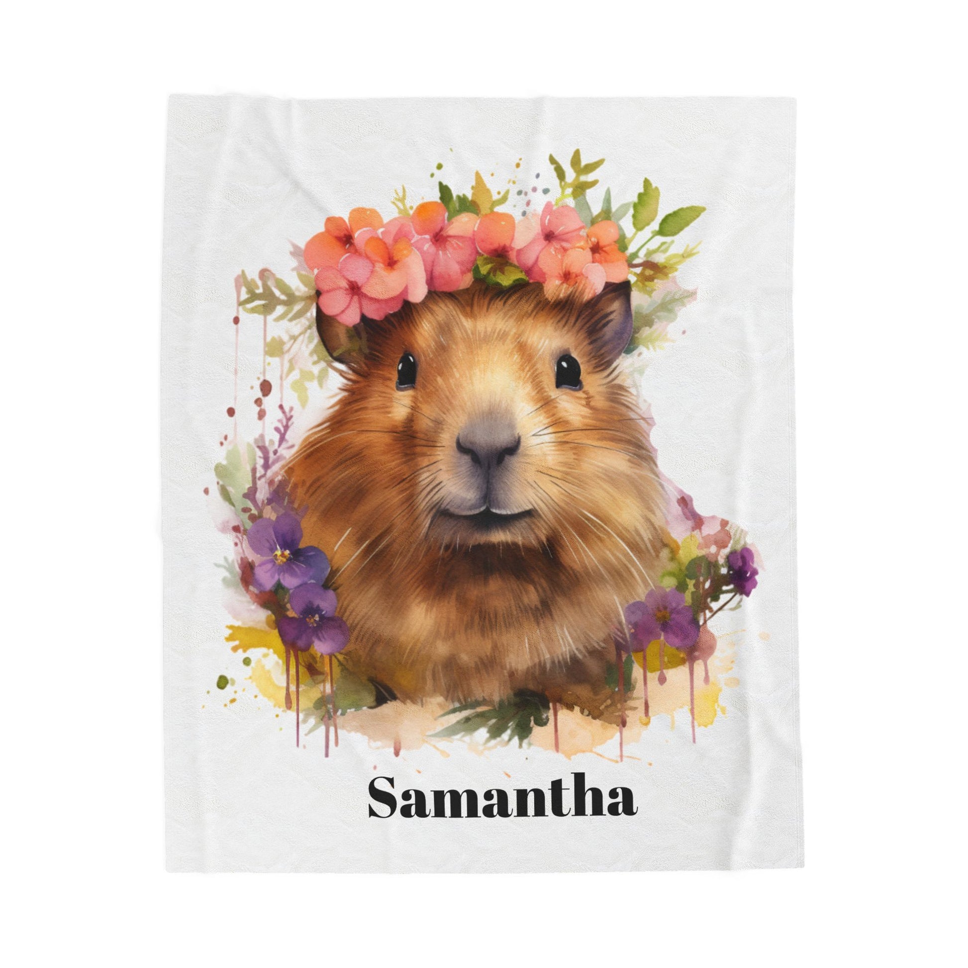 Personalized Capybara Velveteen Plush Blanket