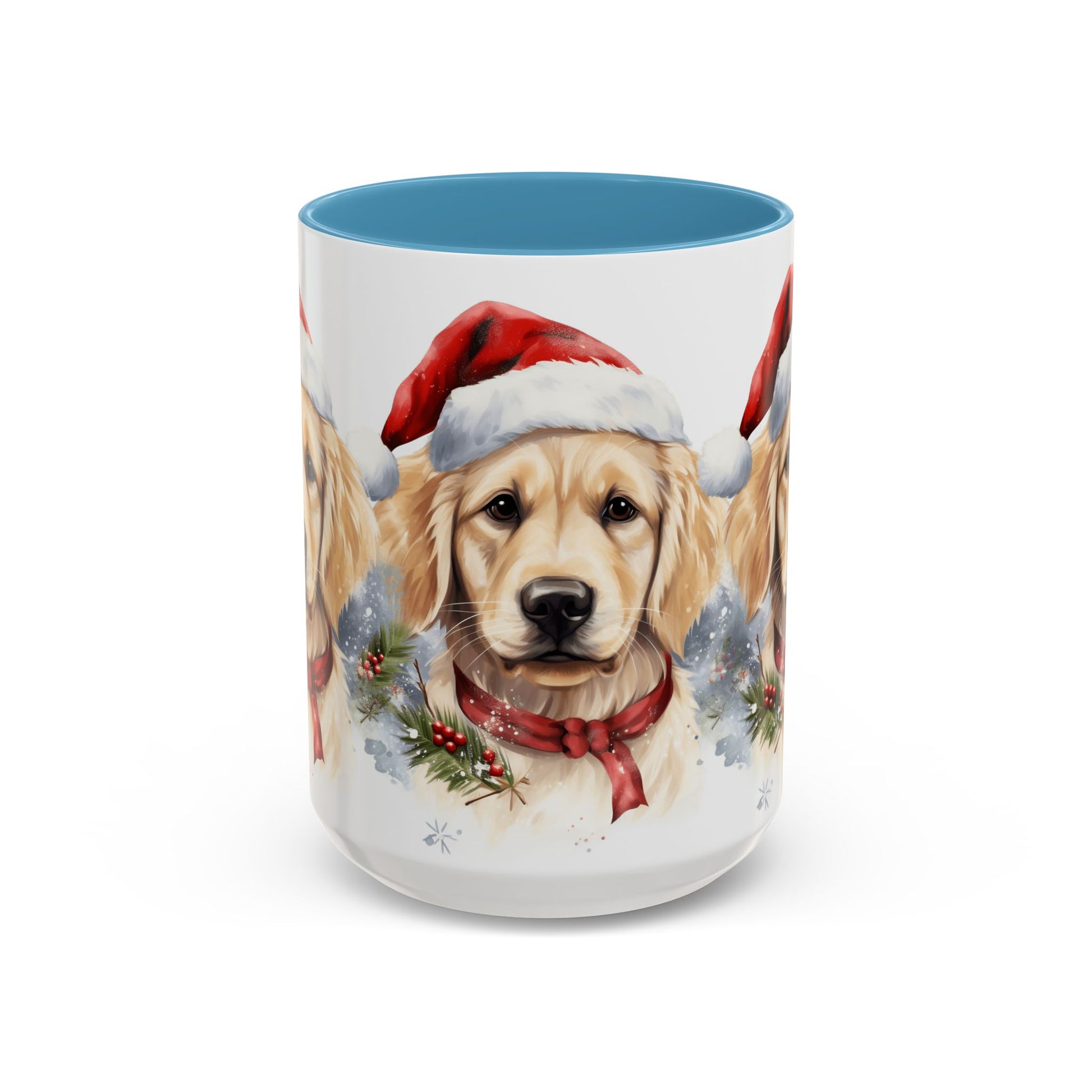 Golden Retriever Christmas Mug — Festive Santa Dog Accent Coffee Cup (11/15oz)