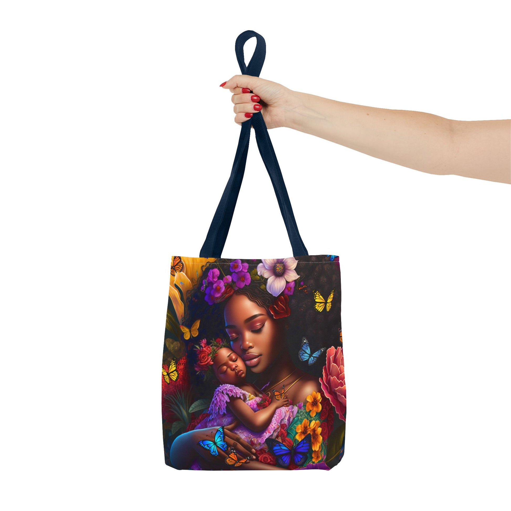 African American Mom with Baby Tote Bag