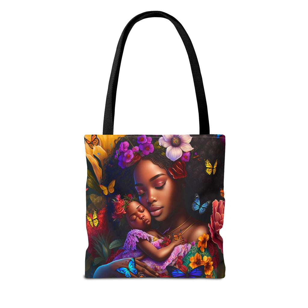 African American Mom with Baby Tote Bag